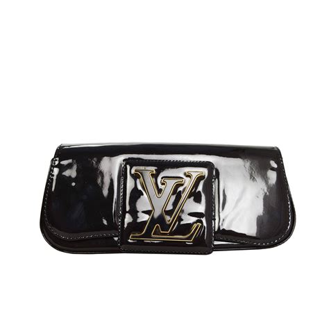 louis vuitton black patent clutch
